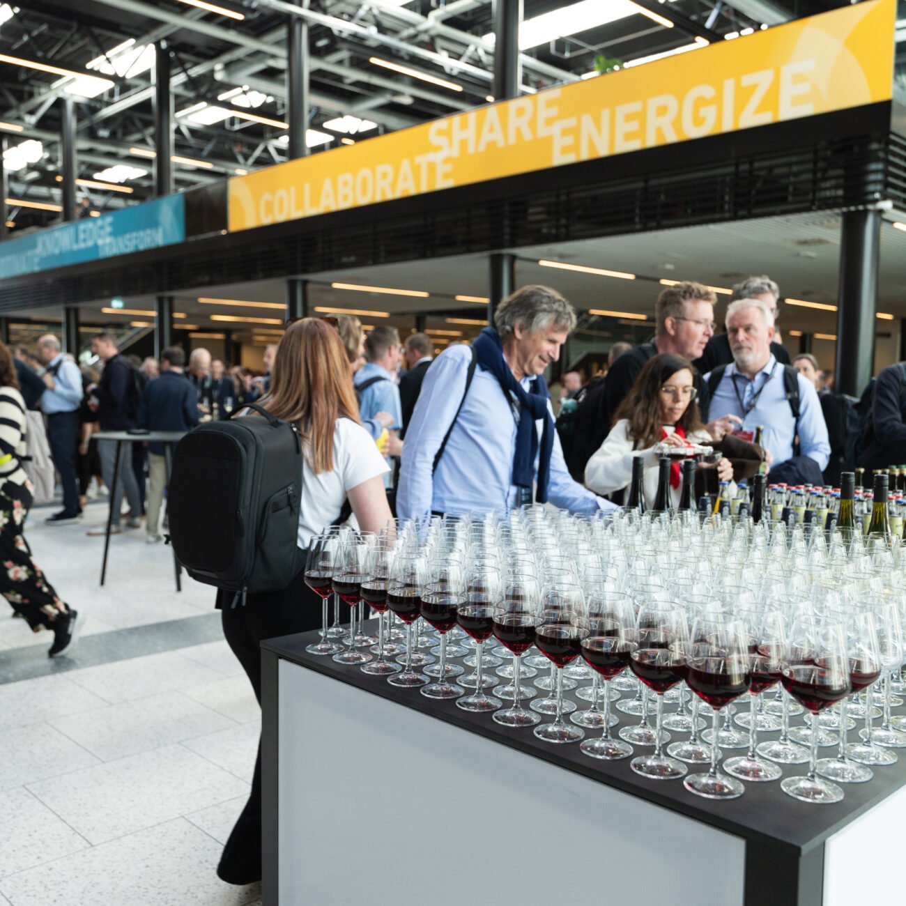 Attendees networking during an international business conference in Copenhagen