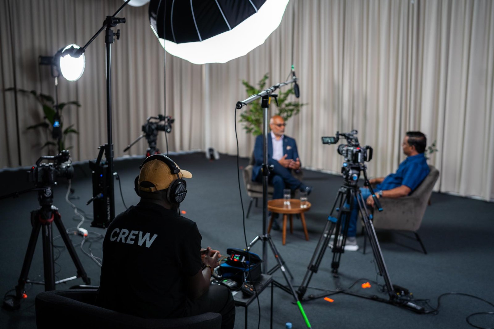 Multi-camera conference setup — cameras positioned at a Copenhagen venue, showing the technical complexity of event production during Veeva summit