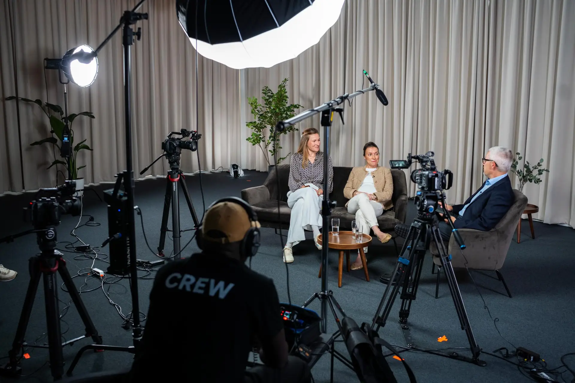 Multi-camera conference setup — cameras positioned at a Copenhagen venue, showing the technical complexity of event production during Veeva summit