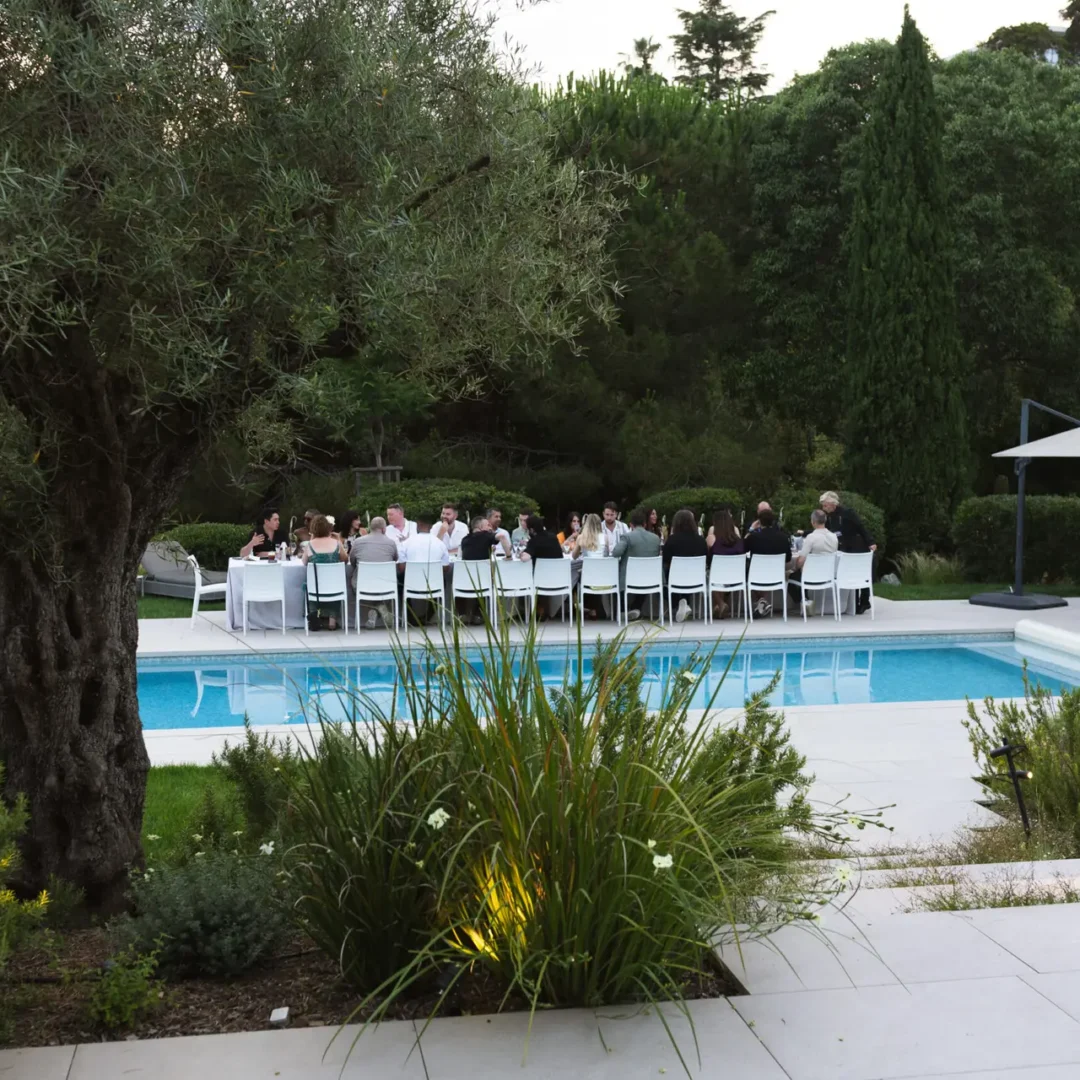 Editorial event photography capturing the atmosphere of a private Cannes Lions networking dinner.
