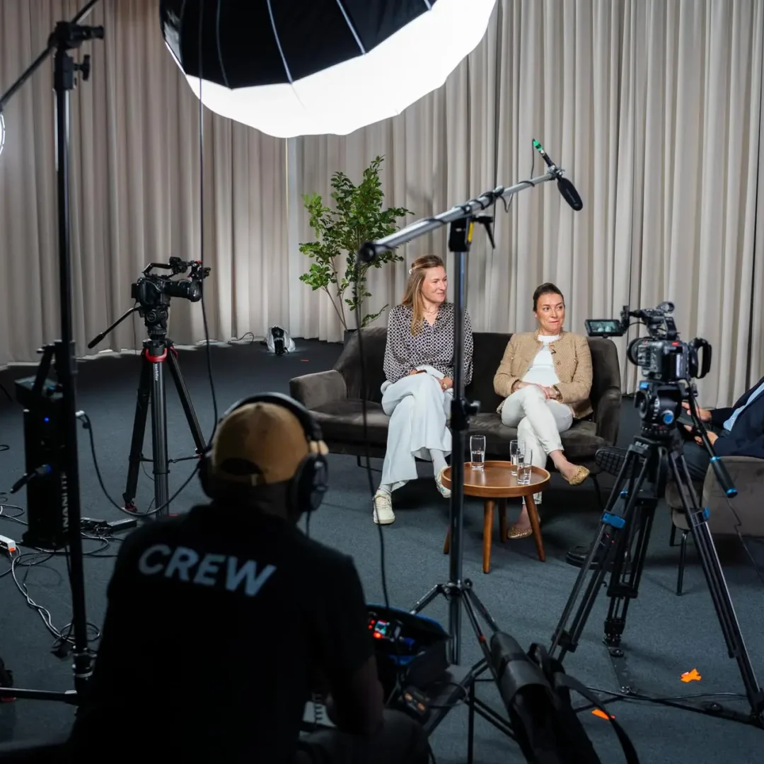 Multi-camera conference setup — cameras positioned at a Copenhagen venue, showing the technical complexity of event production during Veeva summit