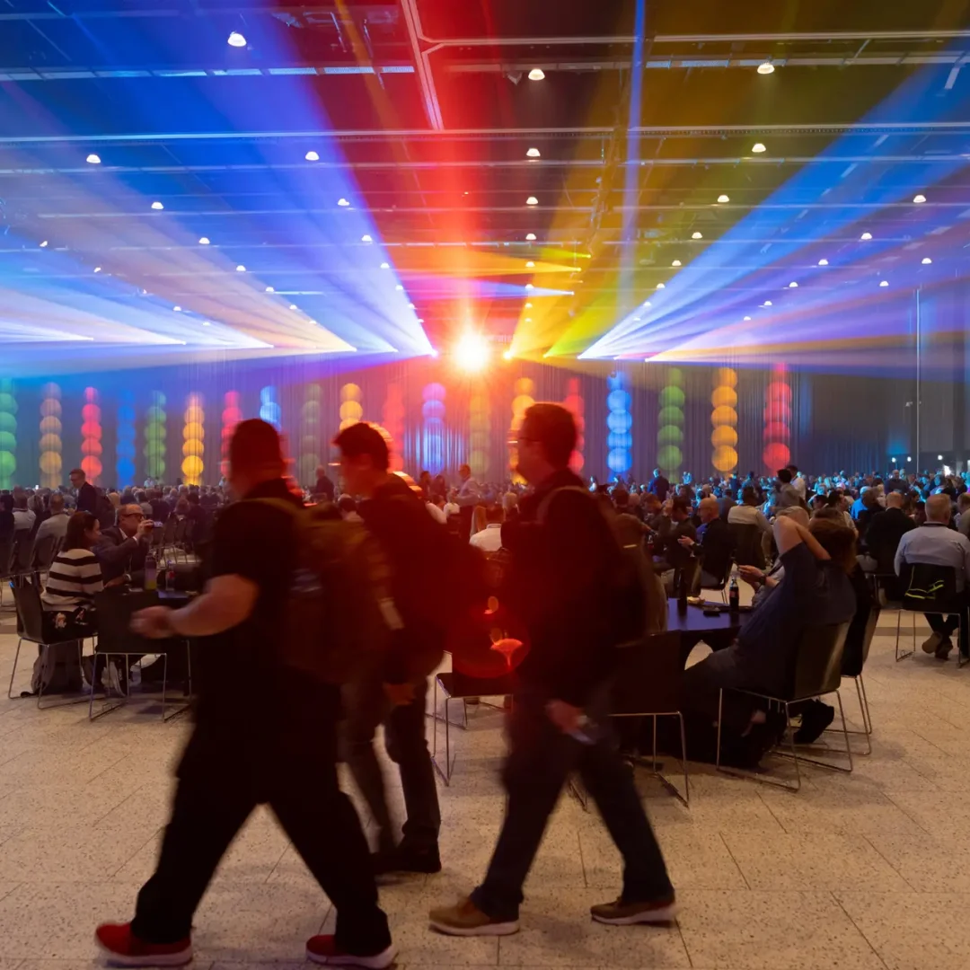 Exhibition floor and visitors at Bella Center Copenhagen during industry event